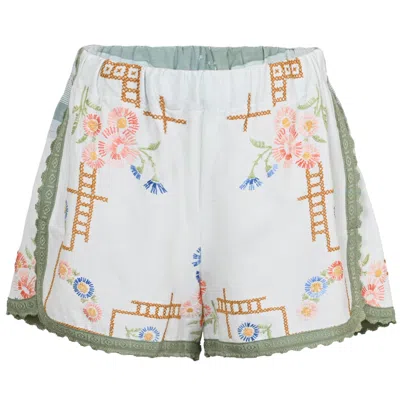 Orsina Cotton Shorts Multi Square Print Thread L