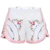 Orsina Cotton Shorts Pastel With White Lace S