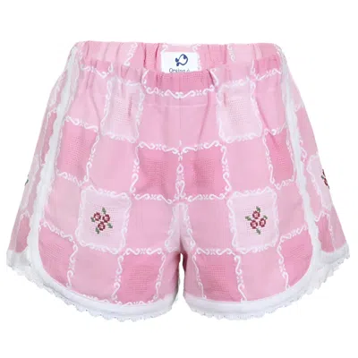 Orsina Cotton Shorts Pink Hues Check M