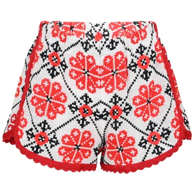 Orsina Cotton Shorts Red &amp; Black Print S