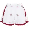 Orsina Cotton Shorts Red Trim Floral Rose L