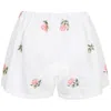 Orsina Cotton Shorts Rose Floral White Base L