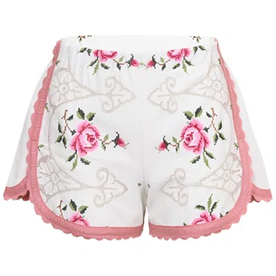 Orsina Cotton Shorts Rose Petal Pink Print S
