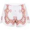 Orsina Cotton Shorts White Brown Print S
