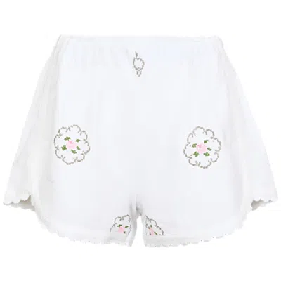 Orsina Cotton Shorts White Floral M