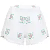 Orsina Cotton Shorts White Square Floral M