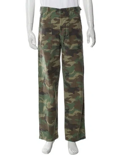 Pre-owned Orslow Camouflage Print Pants In Green