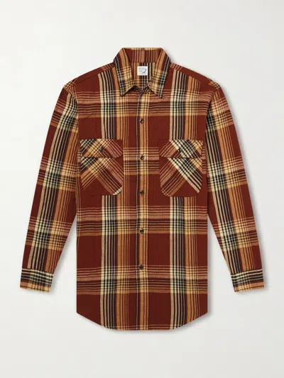 Orslow Checked Cotton And Linen-blend Shirt In Multi