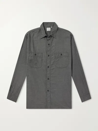 Orslow Checked Cotton And Tencel™ Lyocell-blend Flannel Shirt In Purple