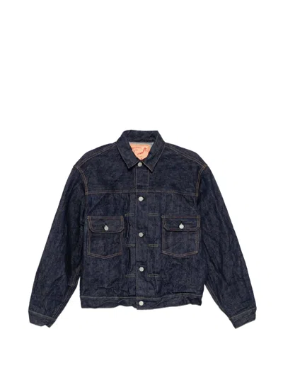 Orslow Contrast-stitched Denim Jacket In Blue