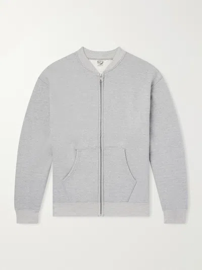 Orslow Cotton-jersey Zip-up Sweatshirt In Gray