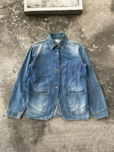 Pre-owned Orslow Denim Blue Wash Work Chore Jacket