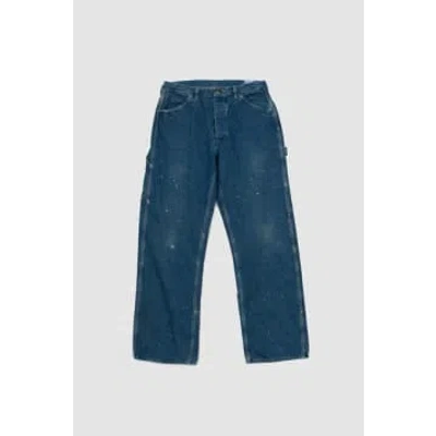 Orslow Denim Painter Trousers   Wash With Paint In Blue