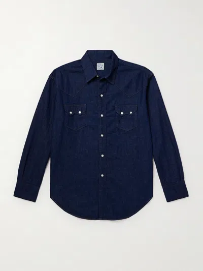 Orslow Denim Western Shirt In Blue