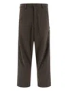 Orslow Houndstooth Hammer-loop Trousers In Brown