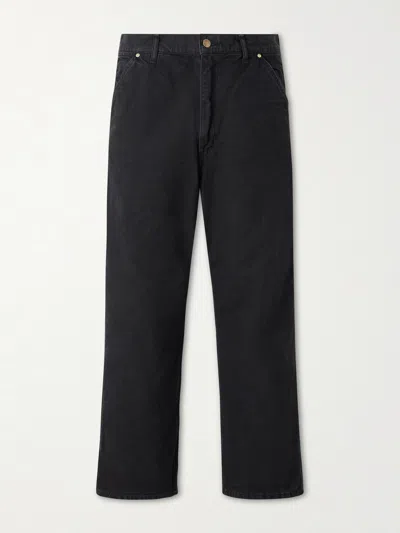 Orslow Oxford Painter Straight-leg Cotton-twill Trousers In Black