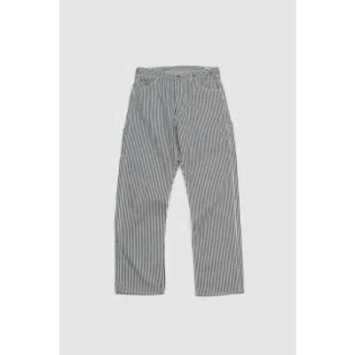 Orslow Painter Trousers Hickory Stripe In Grey