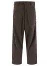 Orslow Houndstooth Hammer-loop Trousers In Brown