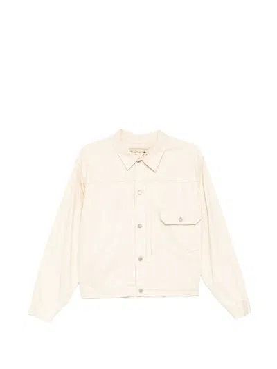 Orslow Pleated-detail Denim Jacket In Neutral