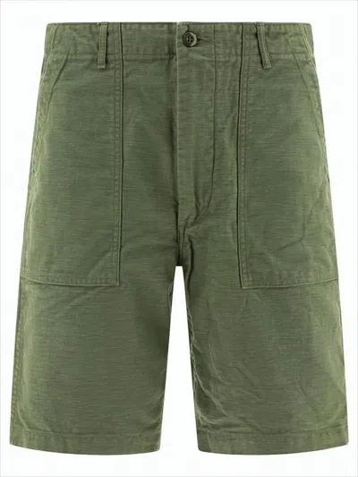 Orslow Structured Green Cotton  Shorts In Gray