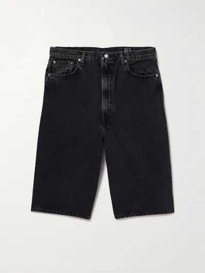 Orslow Super Dad's Wide-leg Denim Shorts In Black