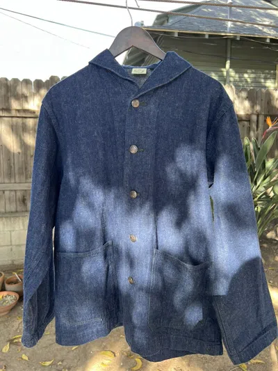 Pre-owned Orslow Us Navy Shawl Collar Jacket- In Indigo