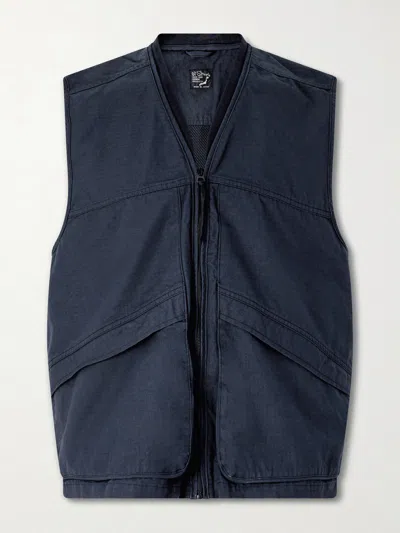 Orslow Utility Cotton Vest In Blue