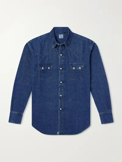 Orslow Western Denim Shirt In Blue