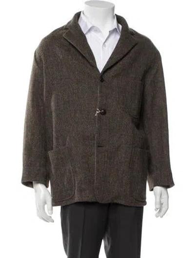 Pre-owned Orslow Wool Tweed Pattern Jacket In Green
