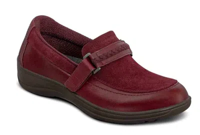 Orthofeet Women's Chelsea Dress Shoe In Cherry In Red