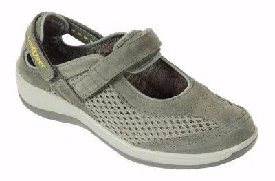 Orthofeet Women's Sanibel Mary Jane Shoe In Gray In Grey