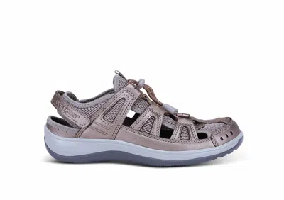 Orthofeet Women's Verona Closed-toe Sandals In Pewter In Silver