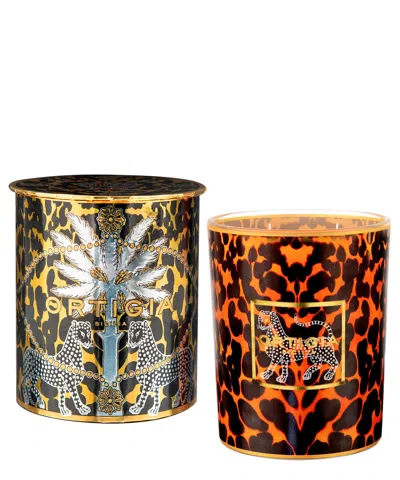 Ortigia Ambra Decorated Candle Medium 380 G In White