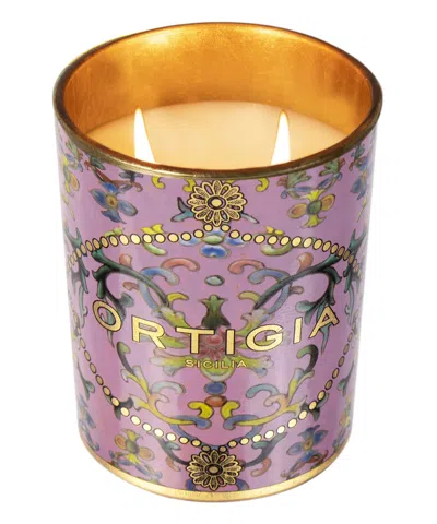 Ortigia Aragona Decorated Medium Candle 380 G In White