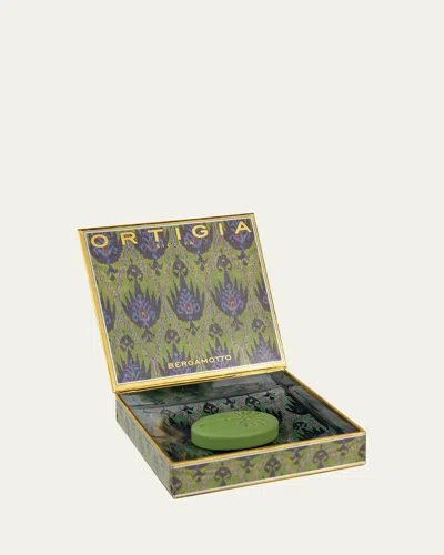 Ortigia Bergamot Glass Plate & Soap Set In Green