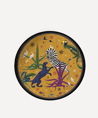 Ortigia Jungle Round Tray In Animal Print