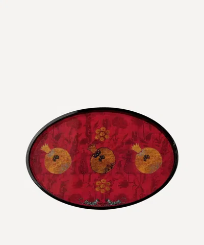 Ortigia Melagrano Oval Tray In Red