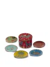 Ortigia Sicilia Tin Animal-print Plates (set Of Five) In Multi
