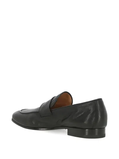 Ortigni Leather Penny Loafers In Black
