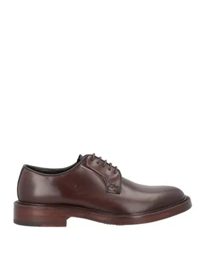 Ortigni Man Lace-up Shoes Chocolate Brown Size 9 Leather