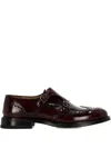 Ortigni X Cuccuini Leather Monk Shoes In Burgundy