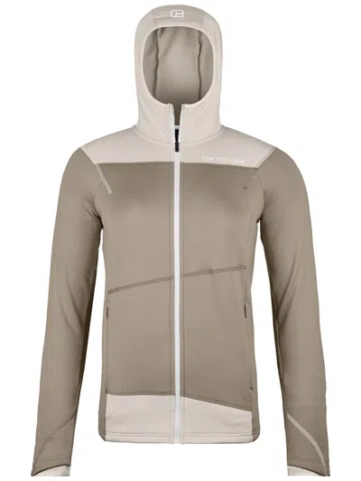 Ortovox Beige Fleece Light Hoody Two Tone Hoodie In Gray