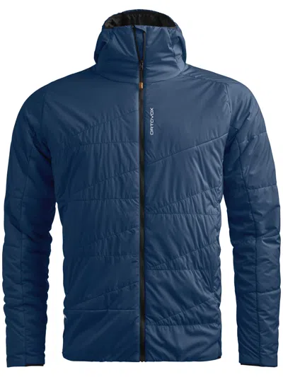 Ortovox Blue Swisswool Piz Duan Quilted Padded Jacket In Transparent