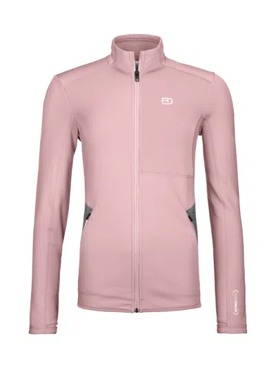 Ortovox Recycled Polyester Virgin Wool Zip Fleece Jacket In Pink