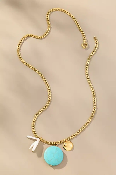 Ortus Arames Stone Pendant Necklace In Gold