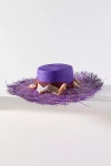 Ortus Gulupa Fringe Straw Boater In Purple