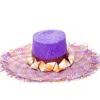 Ortus Women's Gulupa Straw Boater Hat - Purple In Blue