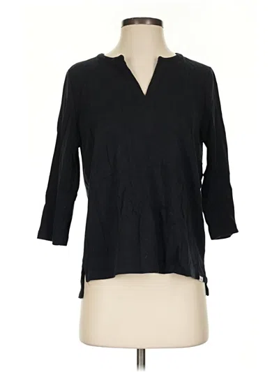 Pre-owned Orvis 3/4 Sleeve Blouse In Black
