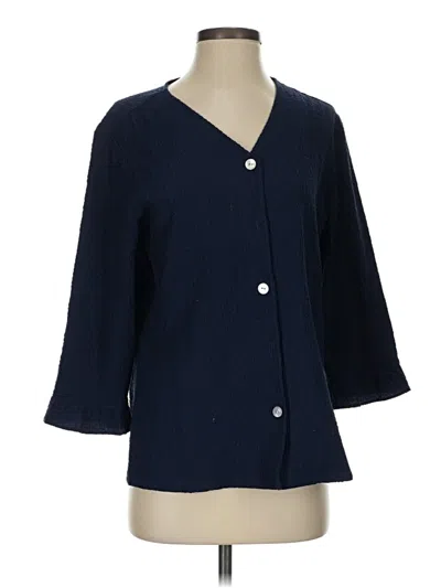 Pre-owned Orvis 3/4 Sleeve Blouse In Blue