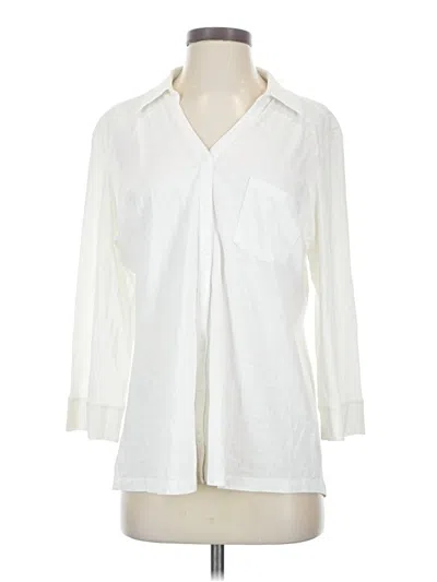 Pre-owned Orvis 3/4 Sleeve Blouse In Ivory